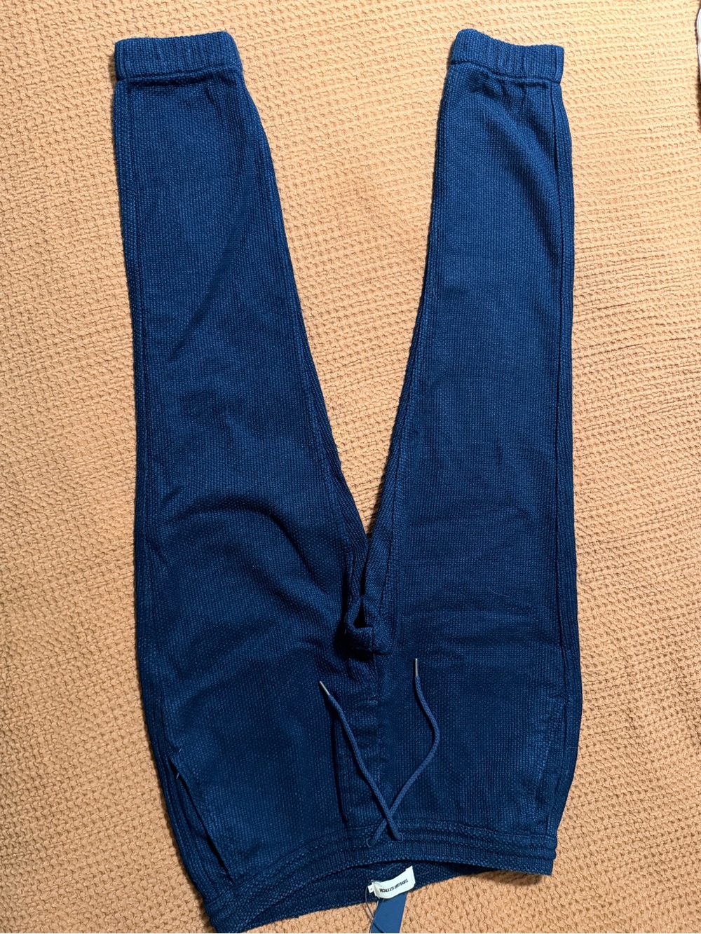 Taylor Stitch Navy Ribbed Drawstring Joggers - Picture 4 of 5